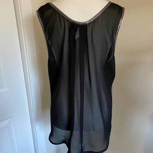 Poet Silver Metallic Lightweight Sheer Holiday Party Tank Camisole Top- Sz-XL - Picture 5 of 12